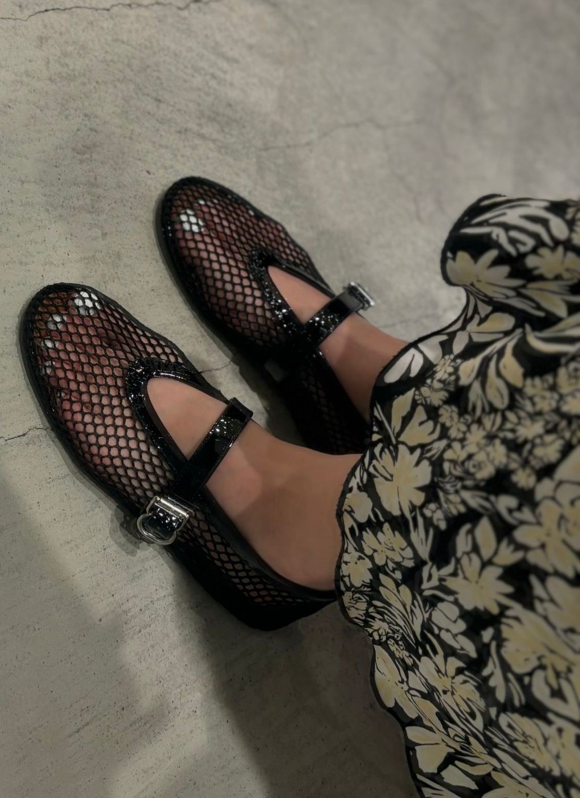 Océane Vêtements-Ballet Flats In Fishnet