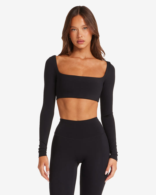 Océane Vêtements - Long Sleeve Active Wear Crop Top