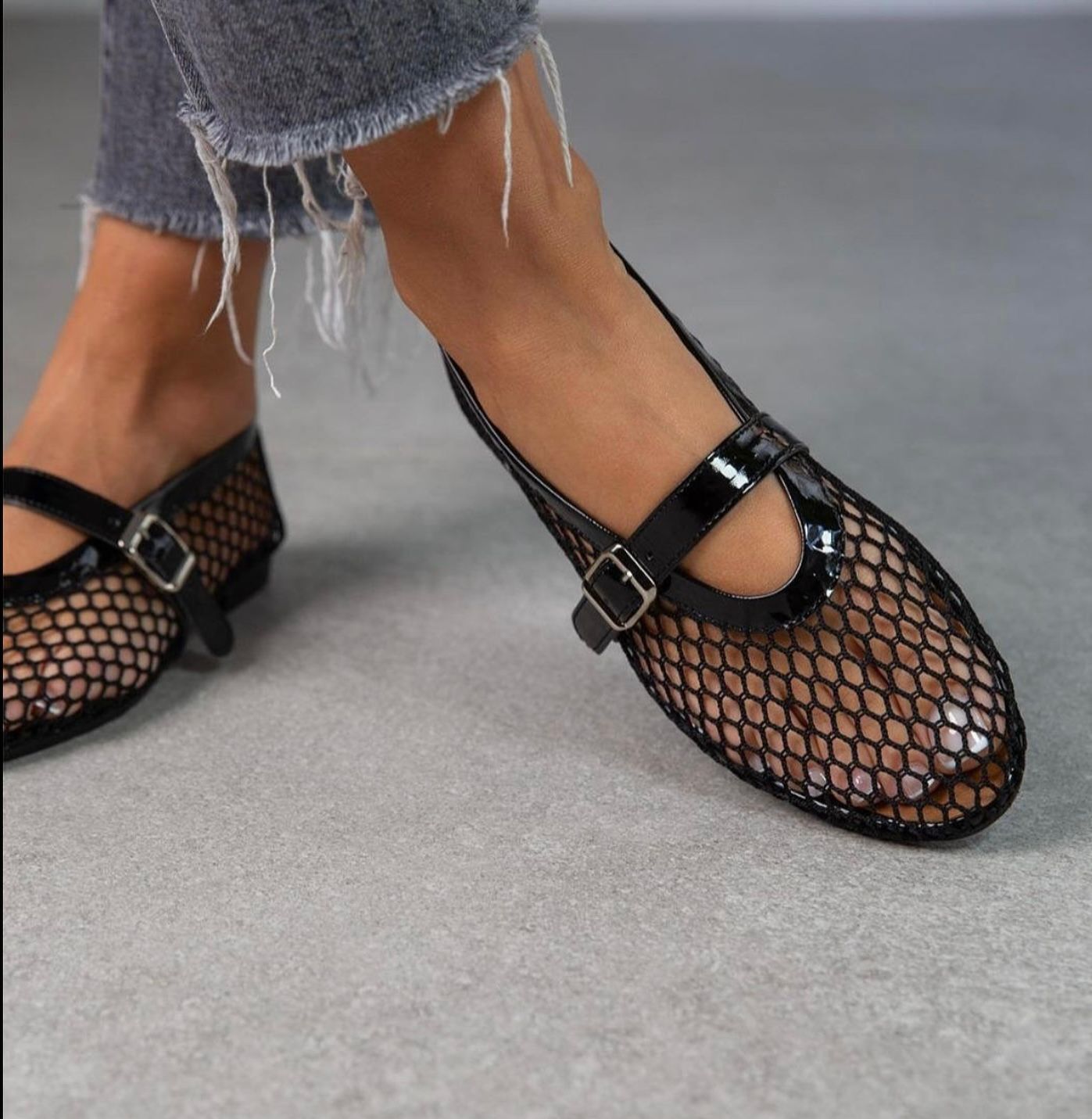 Océane Vêtements-Ballet Flats In Fishnet