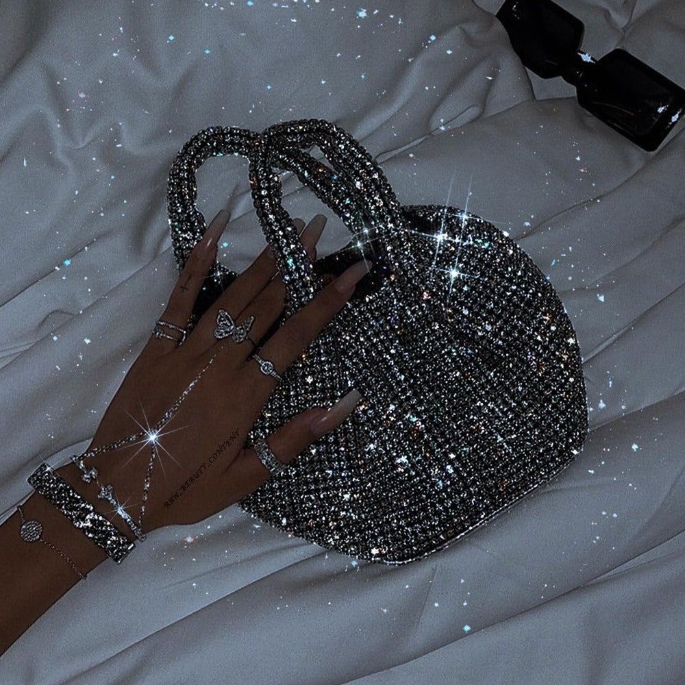 Océane Vêtements- Diamond Flirt Rhinestone Sparkle Bucket Bag