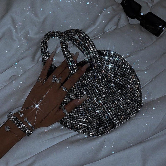 Océane Vêtements- Diamond Flirt Rhinestone Sparkle Bucket Bag