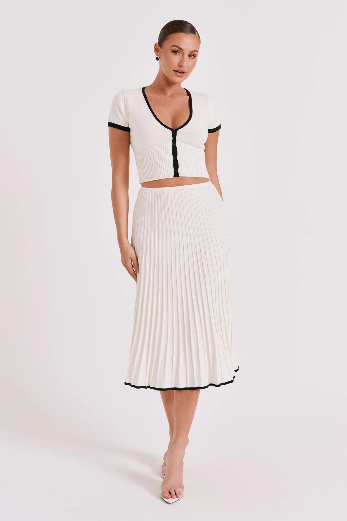 Océane Vêtements - Soleil Knitted Top and Midi Skirt Set