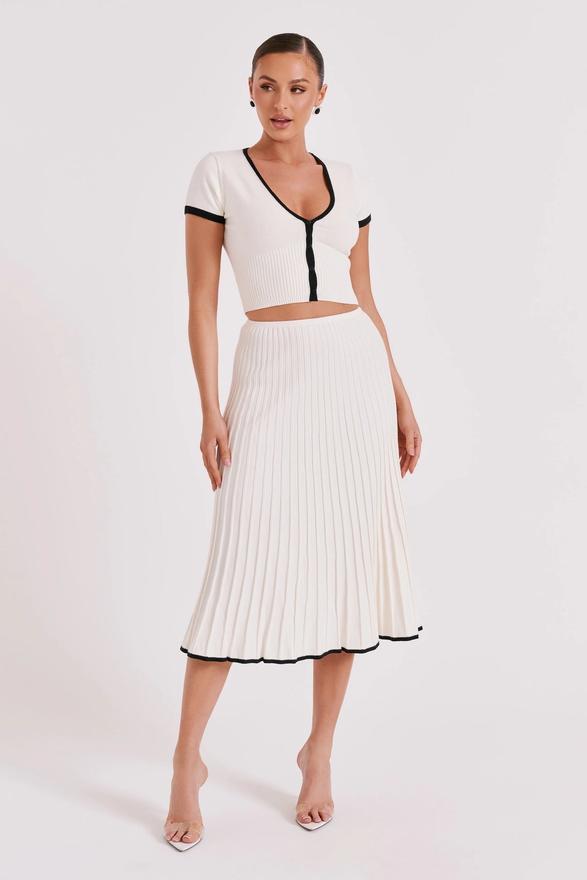 Océane Vêtements - Soleil Knitted Top and Midi Skirt Set