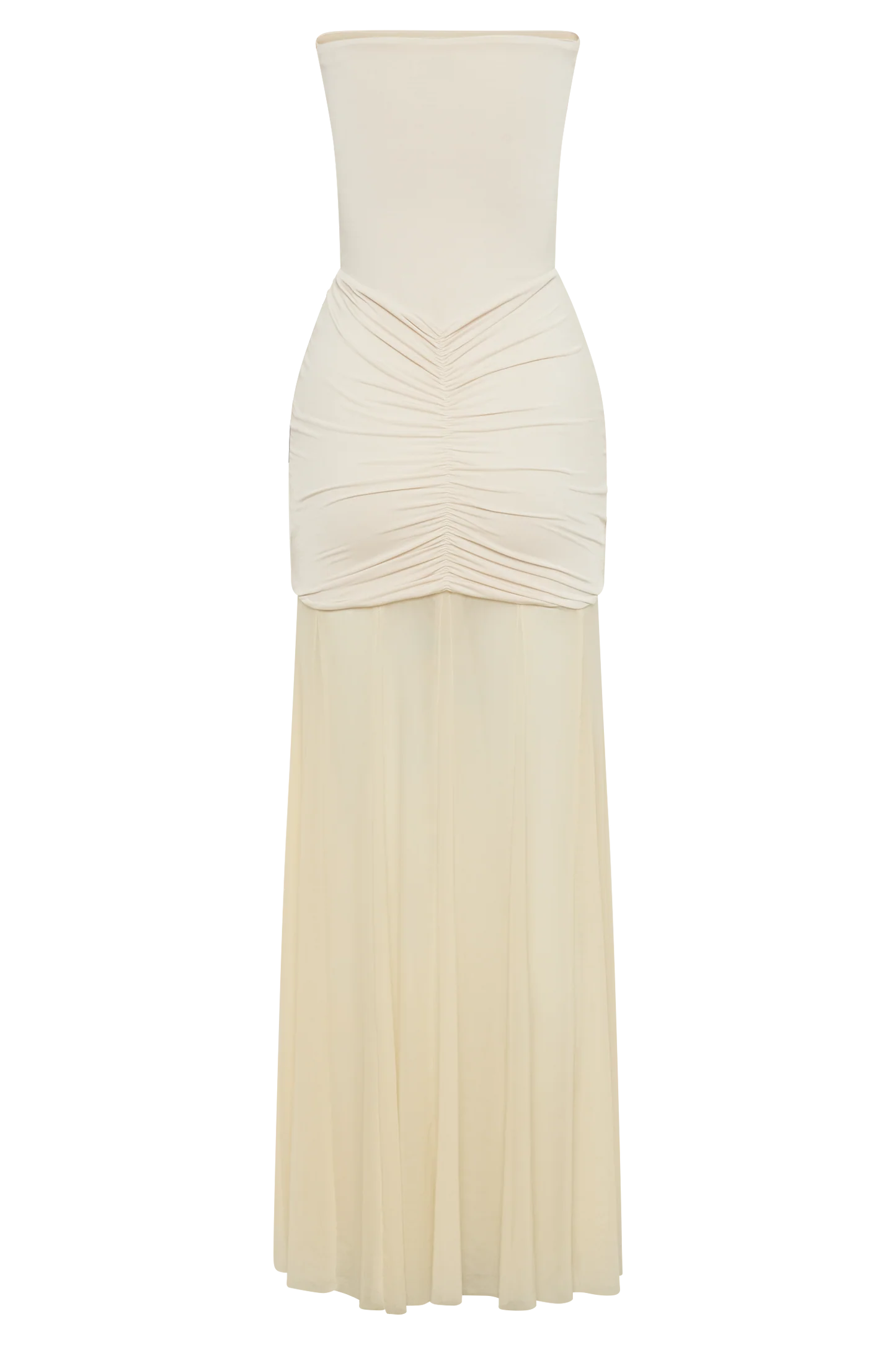 Océane Vêtements - Caspian Slinky And Mesh Off Shoulder Maxi Dress