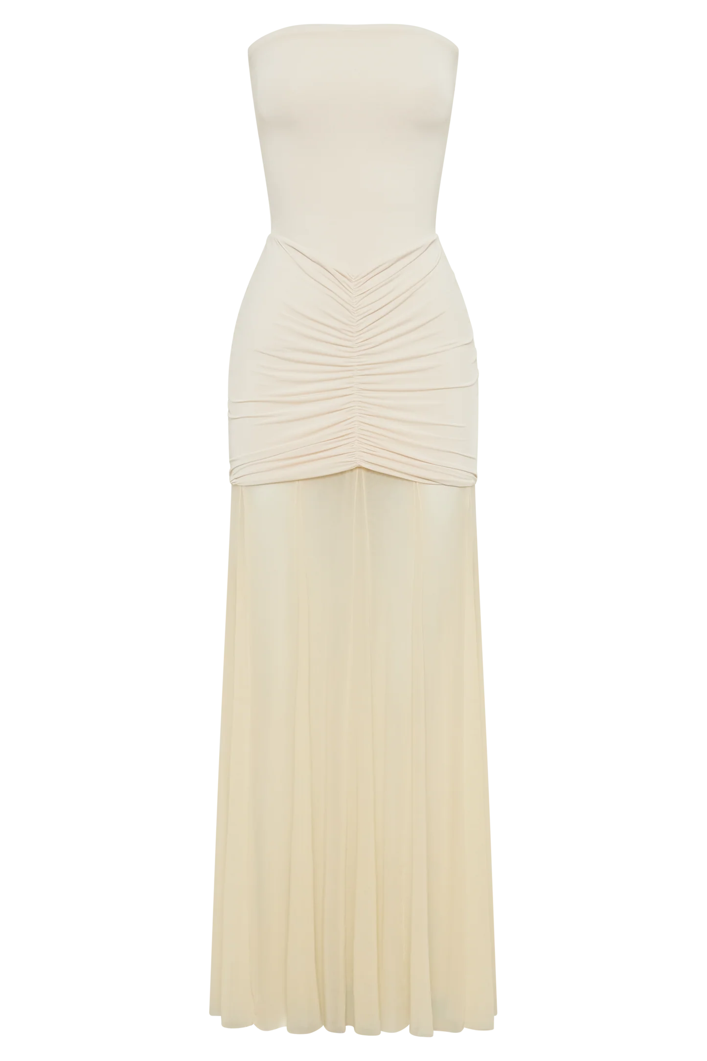 Océane Vêtements - Caspian Slinky And Mesh Off Shoulder Maxi Dress