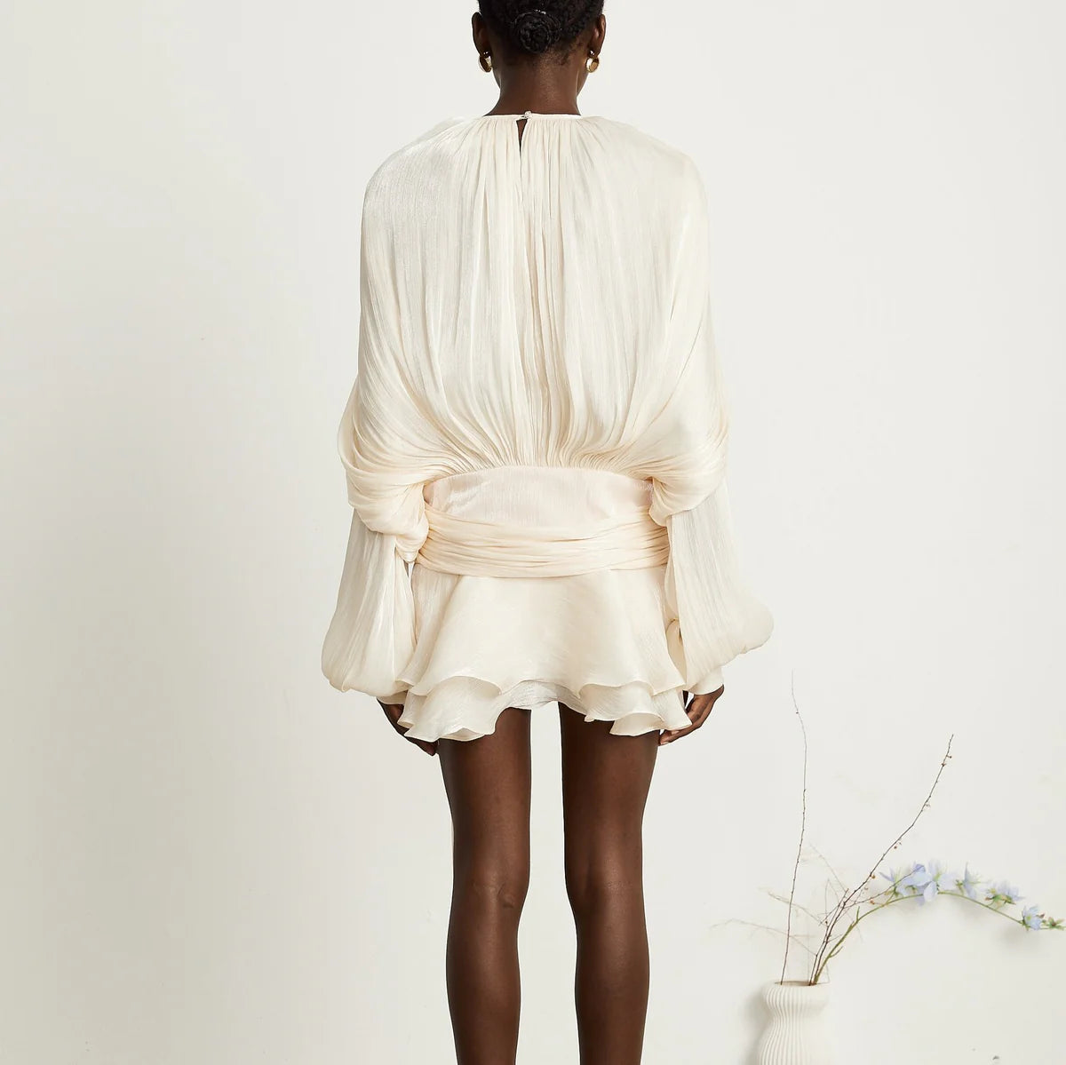 Océane Vêtements - Valentina Pleated Ruffled Mini Dress