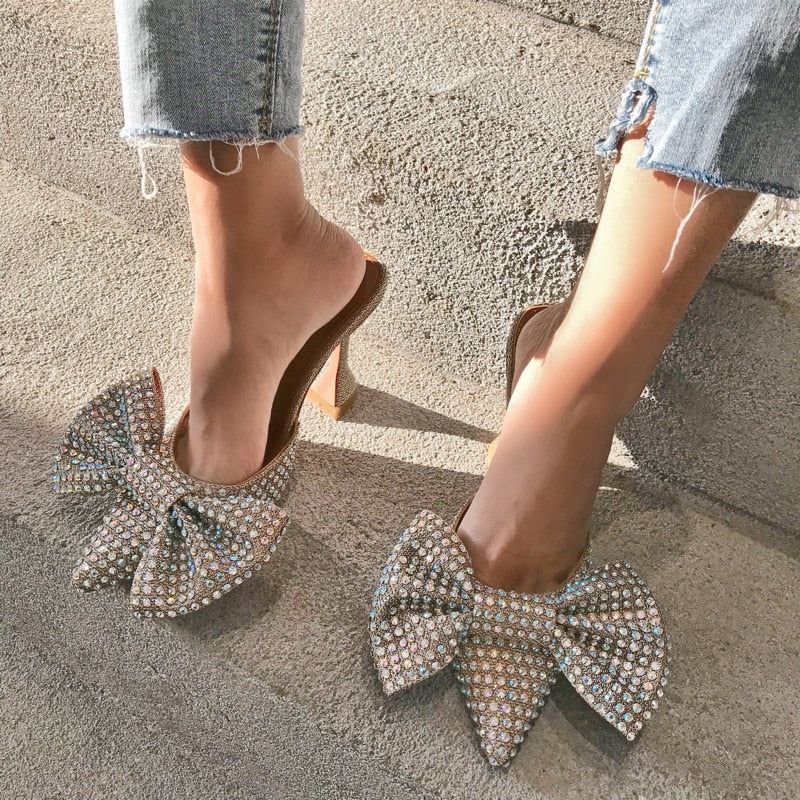 Océane Vêtements- Sofia Oversized Diamond Bow Heels